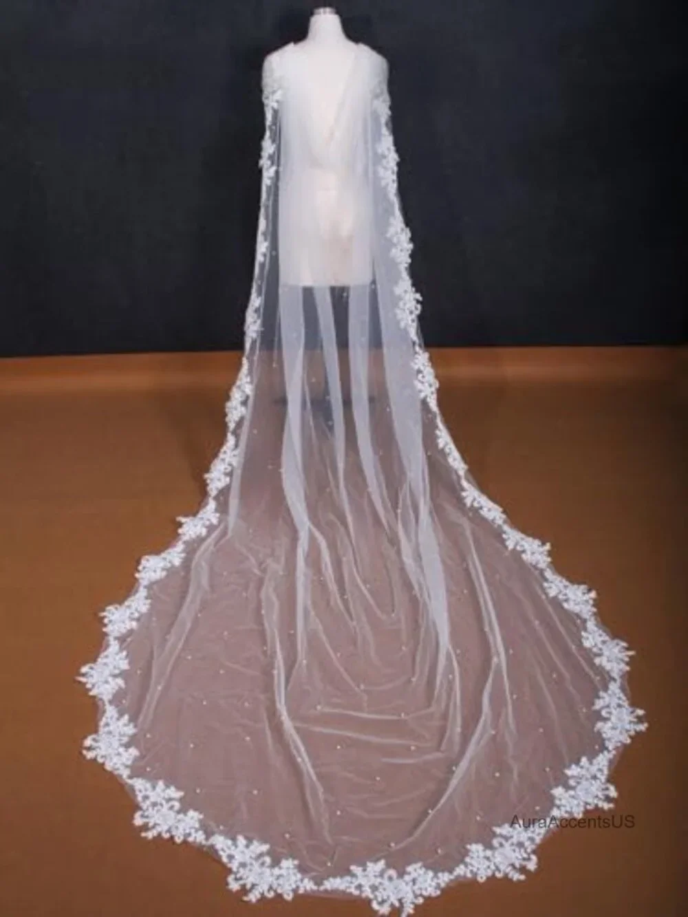 Lace Bridal Cape Cathedral Wedding Veil Shawl Long Tulle Wrap